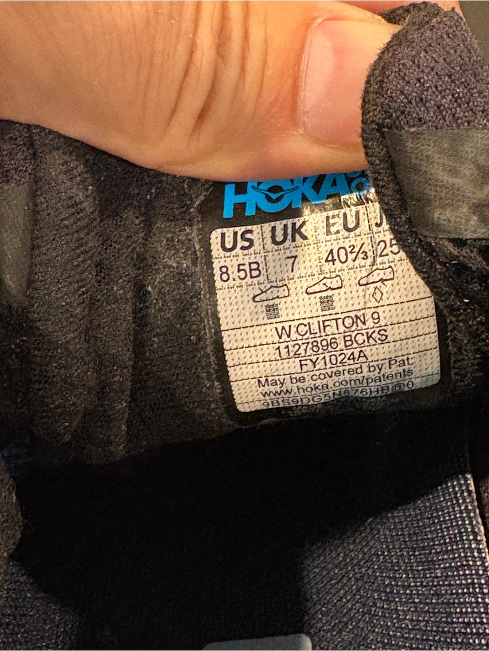 Hoka Clifton 9 Running Shoes Blue Black Women Size 8.5B 1127896 BCKS Sneakers - Picture 6 of 9
